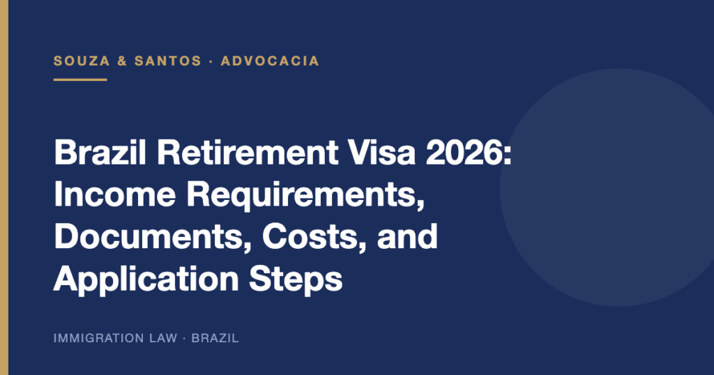 Cover image: Brazil Retirement Visa 2026: Income Requirements, Documents, Costs, and Application Steps