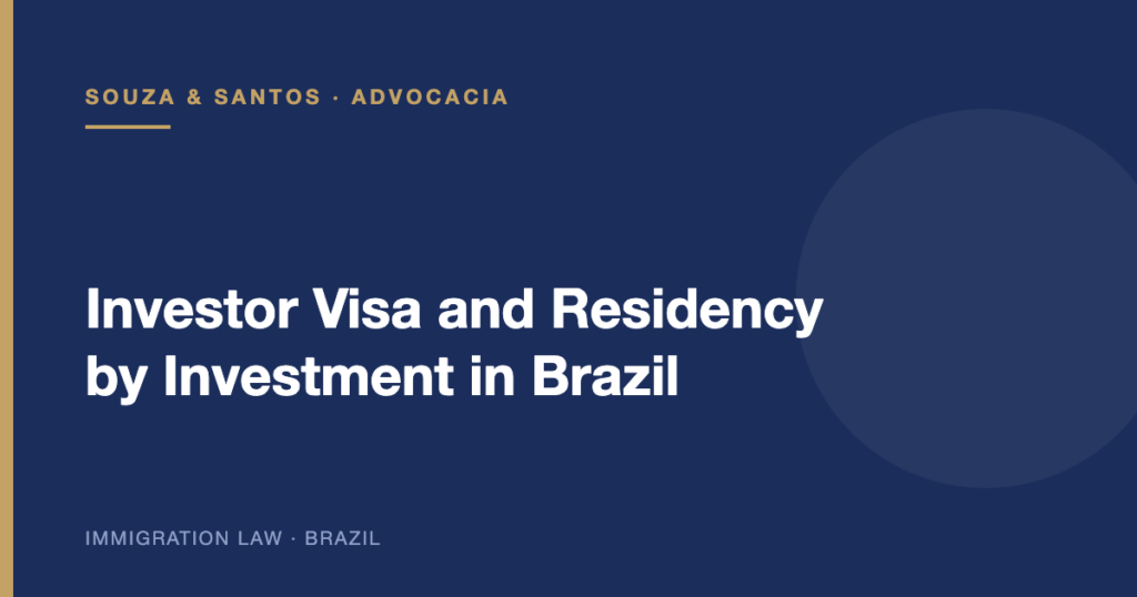 Cover image: Investor Visa and Residency by Investment in Brazil
